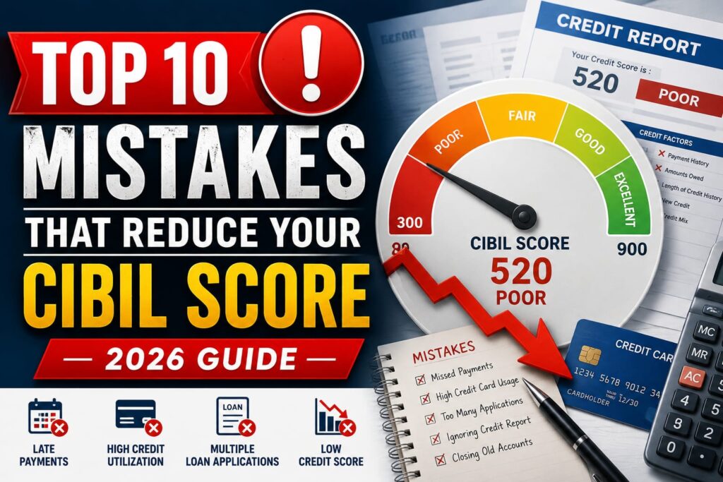 Top 10 Mistake that reduce your cibil score
